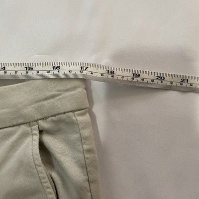 Perry Ellis Pants Mens 34x32 Cream Slim Fit Flat Front Trousers 6