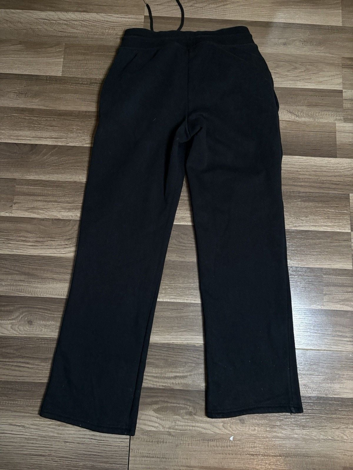 Bebe Black Rhinestone Logo Joggers Open Bottom Women's Size Medium 6