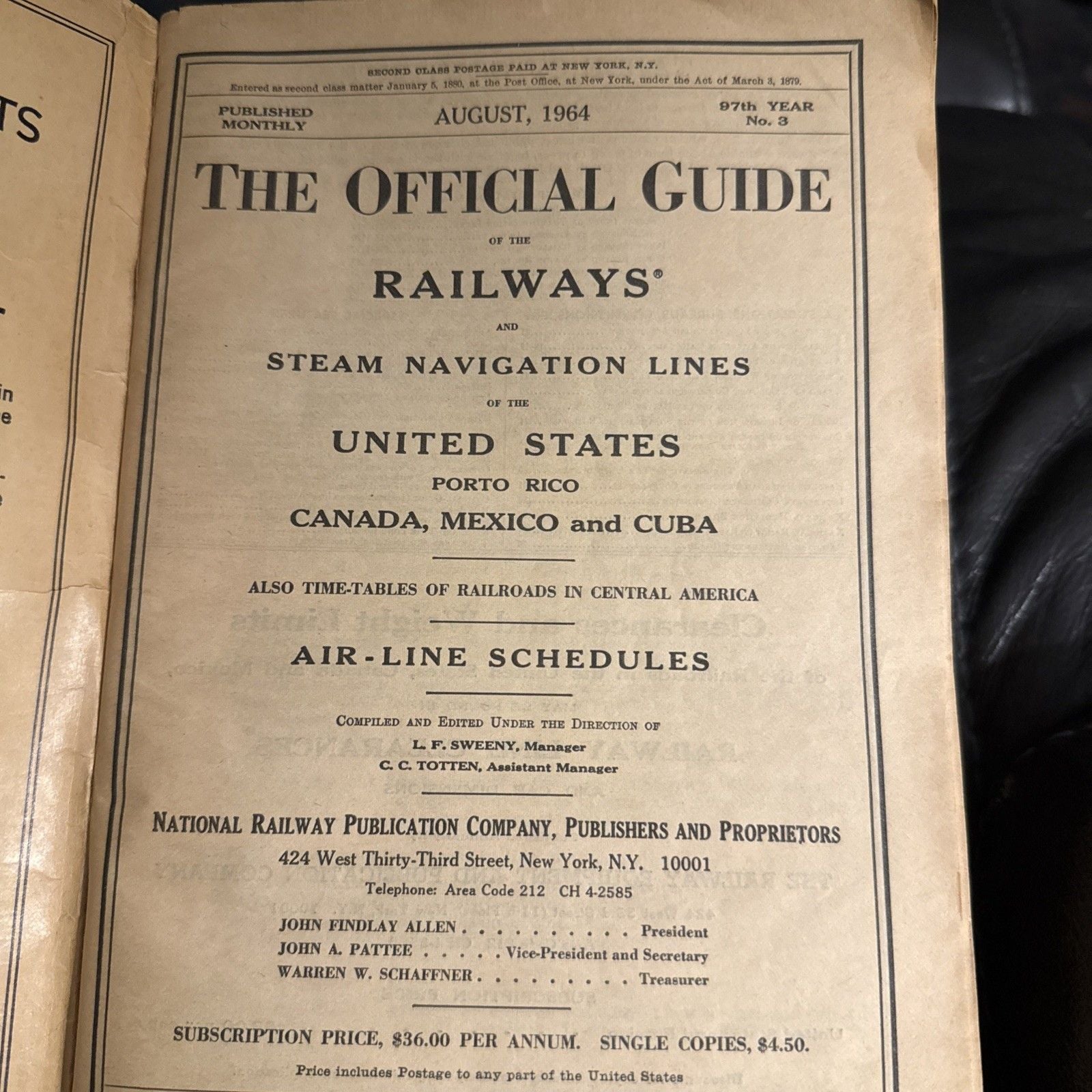 Official Guide of the Railways August 1964 Steam Navigation US Canda Mexico Cuba 2