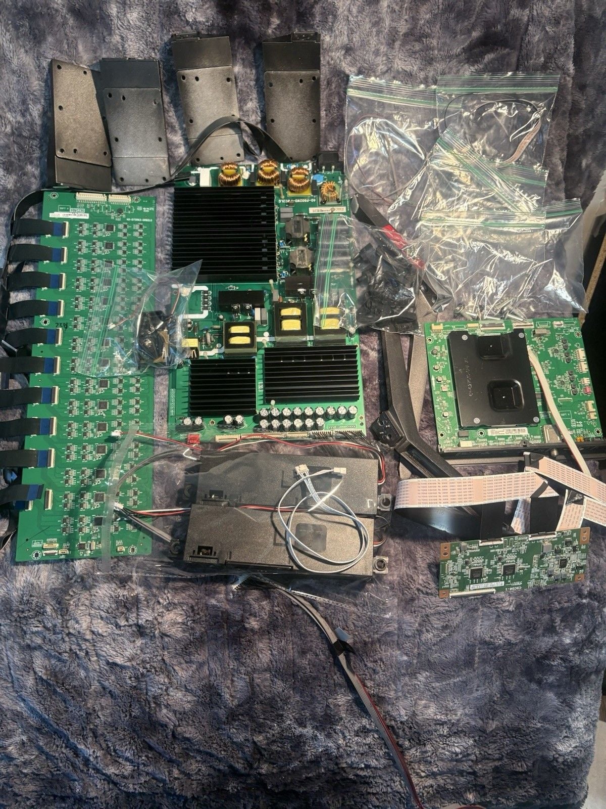 TCL 75R635 Complete TV Repair Kit Main Board Power T-Con Speakers Cables Screws 1