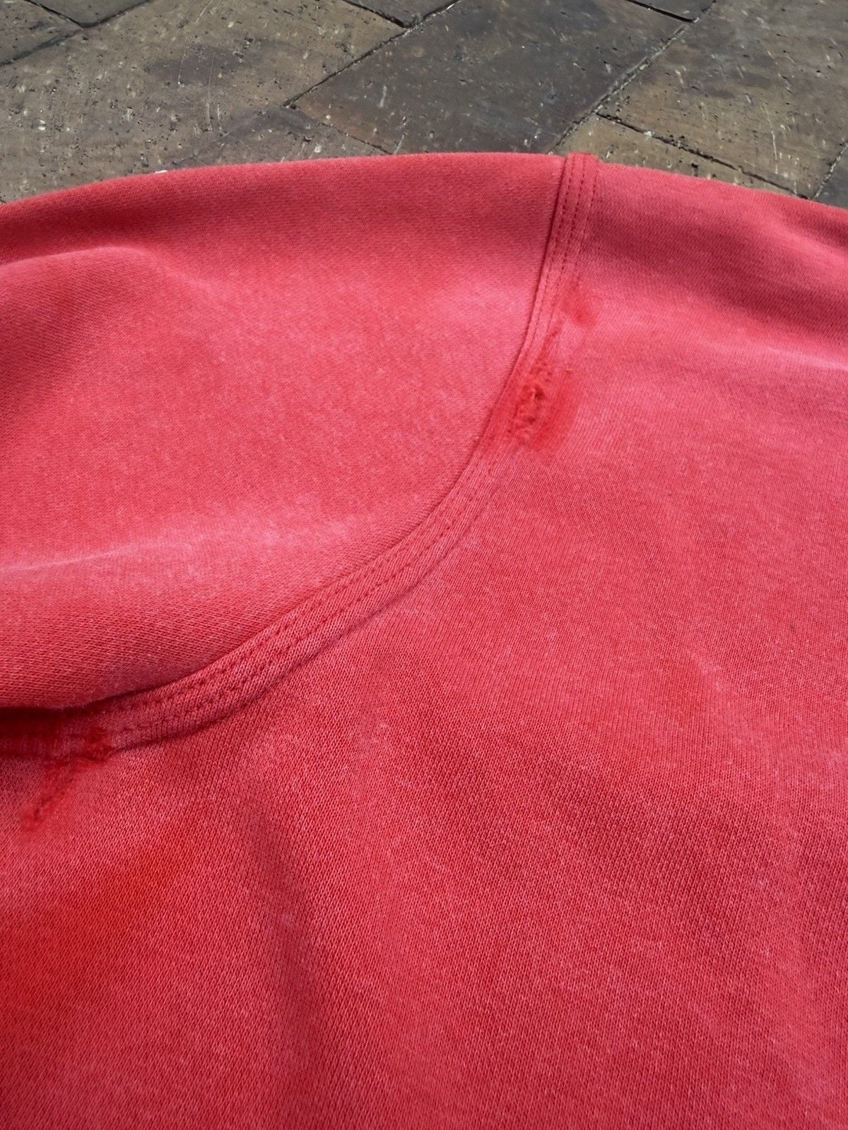 Vintage Nike Crewneck Sun Faded Red Crewneck Sweatshirt Fleece Distress Men’s L 12