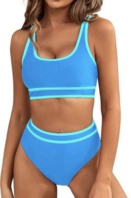 BMJL Women's High Waisted Bikini Sets Two Piece Swimsuits Cheeky High Cut-SIZE S 4