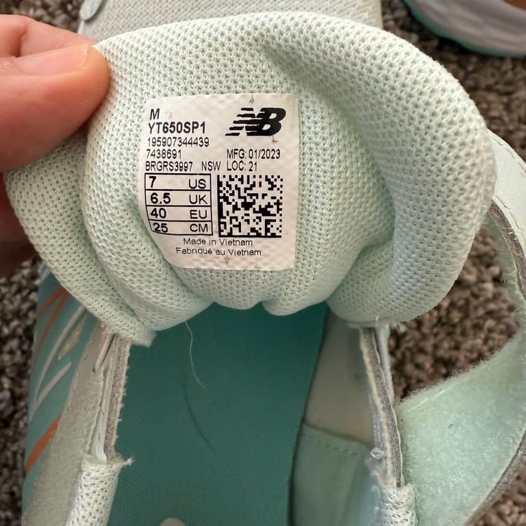New Balance US 7 Fresh Foam 650 Bungee Lace w/ Top Stra Blue Orange Comfort 3