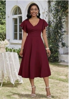 Dokotoo Women's V Neck Elegant Party Dress/SIZE XL 3