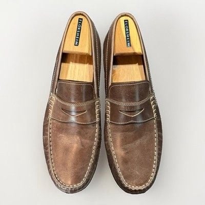 Ecco Men’s Casual Comfort Penny Loafers Chocolate Brown Leather Size 10.5 44 8