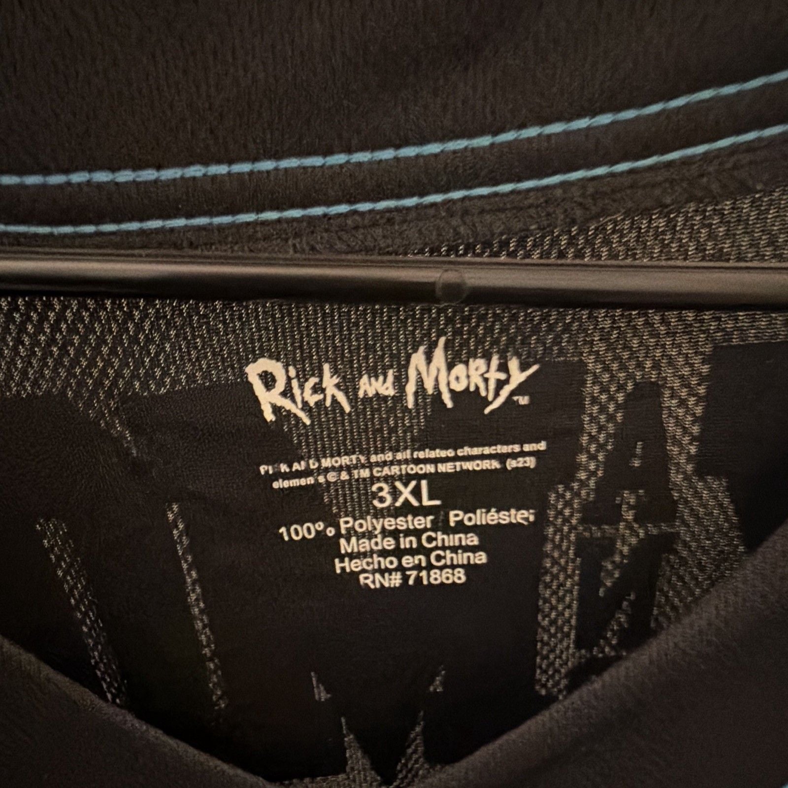 Rick and Morty Dimension C-137 Graphic T-Shirt/jersey, Black w/ Blue Trim, 3XL 4