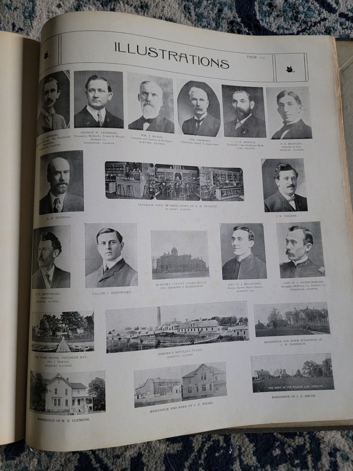 Antique Standard Atlas Plats Of Mchenry County Illinois 1905 Geo. A. Ogle Co. 11