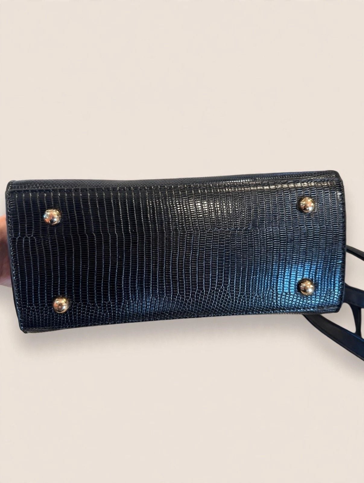 Dune London Women's Brown Black Lizard Embossed Handbag Crossbody 4