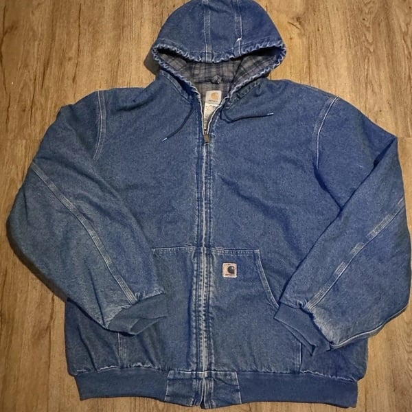 VTG Carhartt J139 DST Jacket 3XL Tall Denim A$ap Rocky Quilt Lined