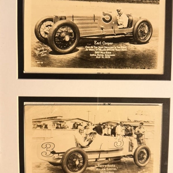 4 Vtg 14th Annual Indianapolis 500 Indy RPPC Photo Postcards 1926 “Miller Special” Cooper Hartz Woodbury Comer