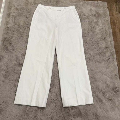 WHBM Luna White Wide Leg Trousers Size 14 Career Minimalist Business  7