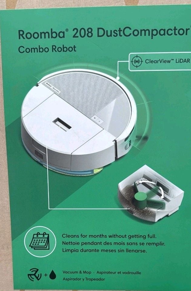 iRobot Roomba 205 DustCompactor Robot Vacuum LiDAR Bagless Self Compact White 3