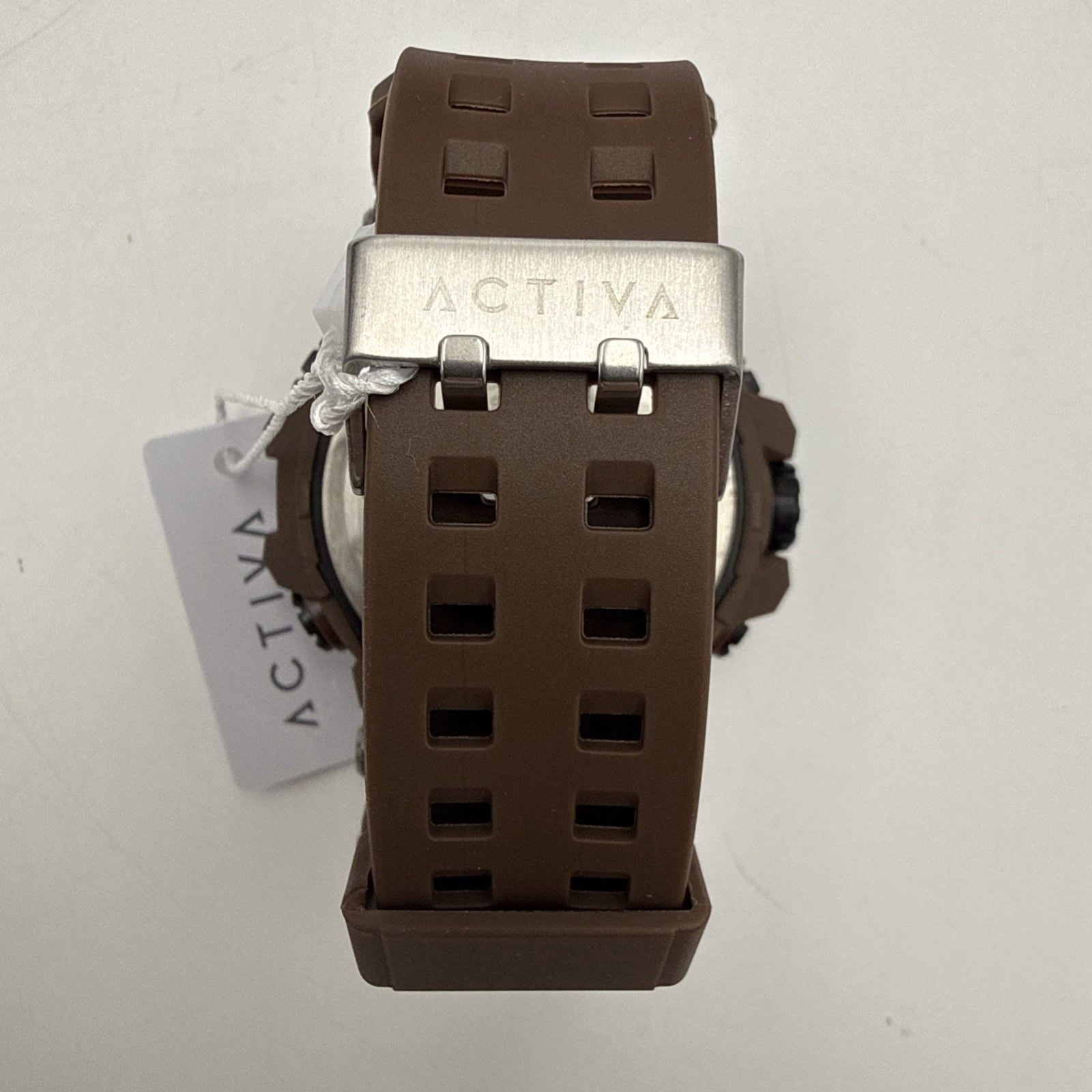 Activa x Invicta ACW8082-034 Digital Watch 50mm Brown Silicone Band New In Box 11