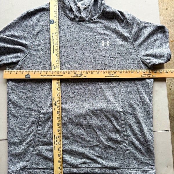 Under Armour Men’s 2XL Gray Knit Cotton/Poly Pullover Hoodie Logo Pockets