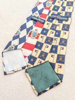 Lot of 2 Vintage 90s Men's Silk Ties Nautica Yacht Squadron Tommy Hilfiger Golf 10