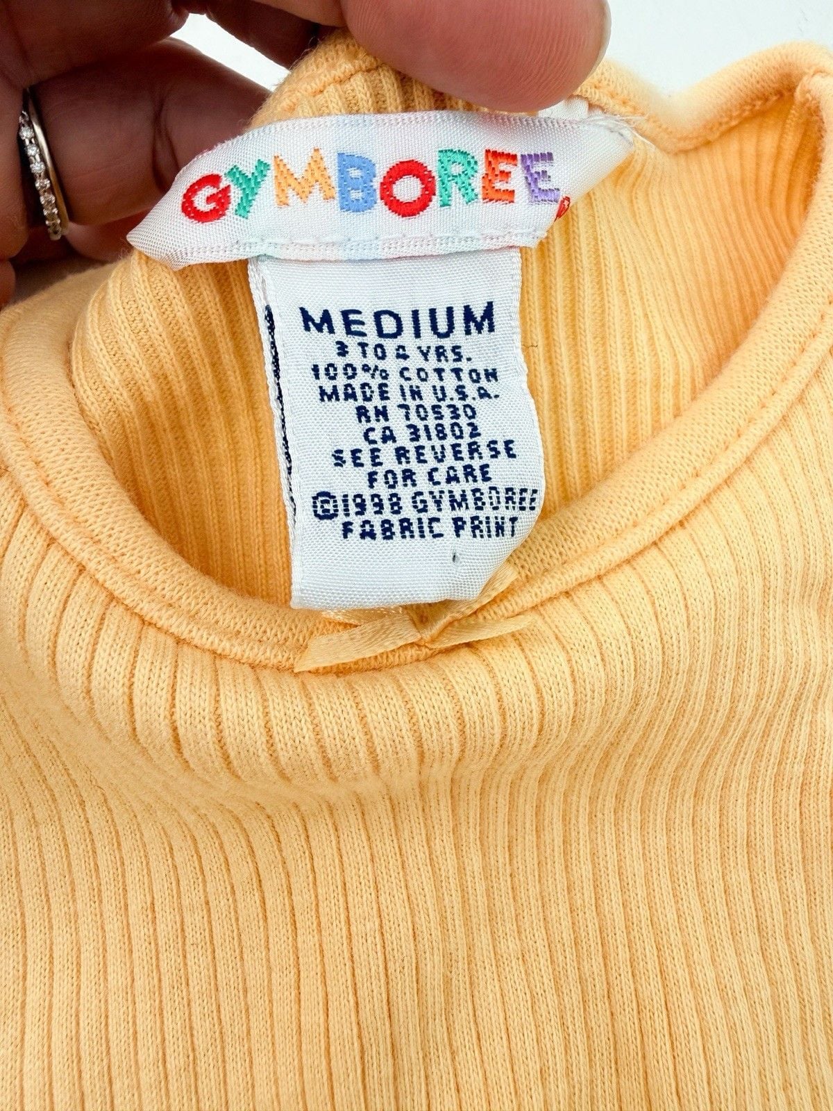 Vintage Gymboree Rainbow Tag 90s Girl Yellow Shirt blouse Spring Girls 3-4 3