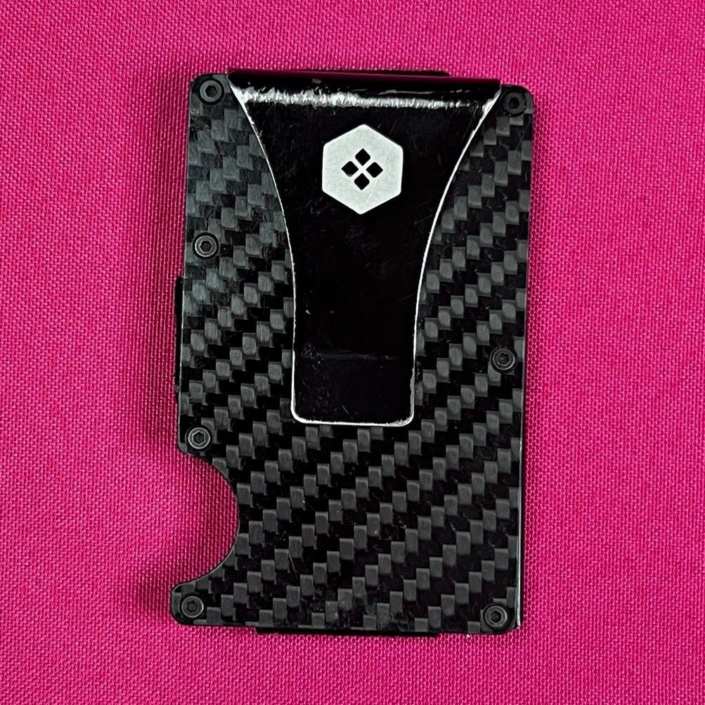Sorax Black Carbon Fiber Pattern Slim Fold Wallet Card Holder Money Clip Men’s 2