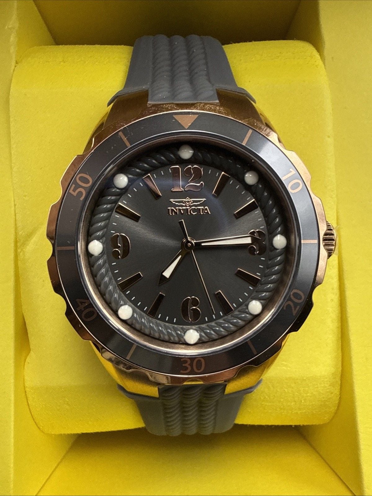 Invicta Angel Women’s Quartz Watch 40310 Charcoal Dial Rose Gold 38mm New In Box 14