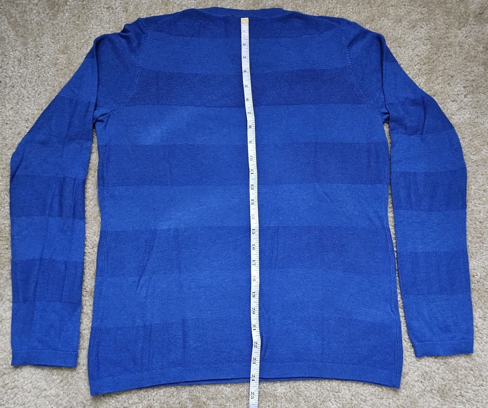 NWT Ann Taylor Blue Scoop Neck Striped Lightweight Sweater Women's L $69 11