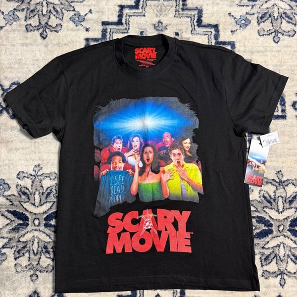 Scary Movie Cast T Shirt Large Black Horror Comedy Movie Graphic Tee NWT