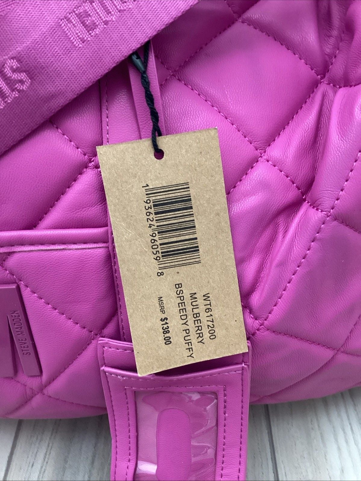Steve Madden Mulberry BSpeedy Puffy Overnight Bag W Shoulder Strap NWT 4