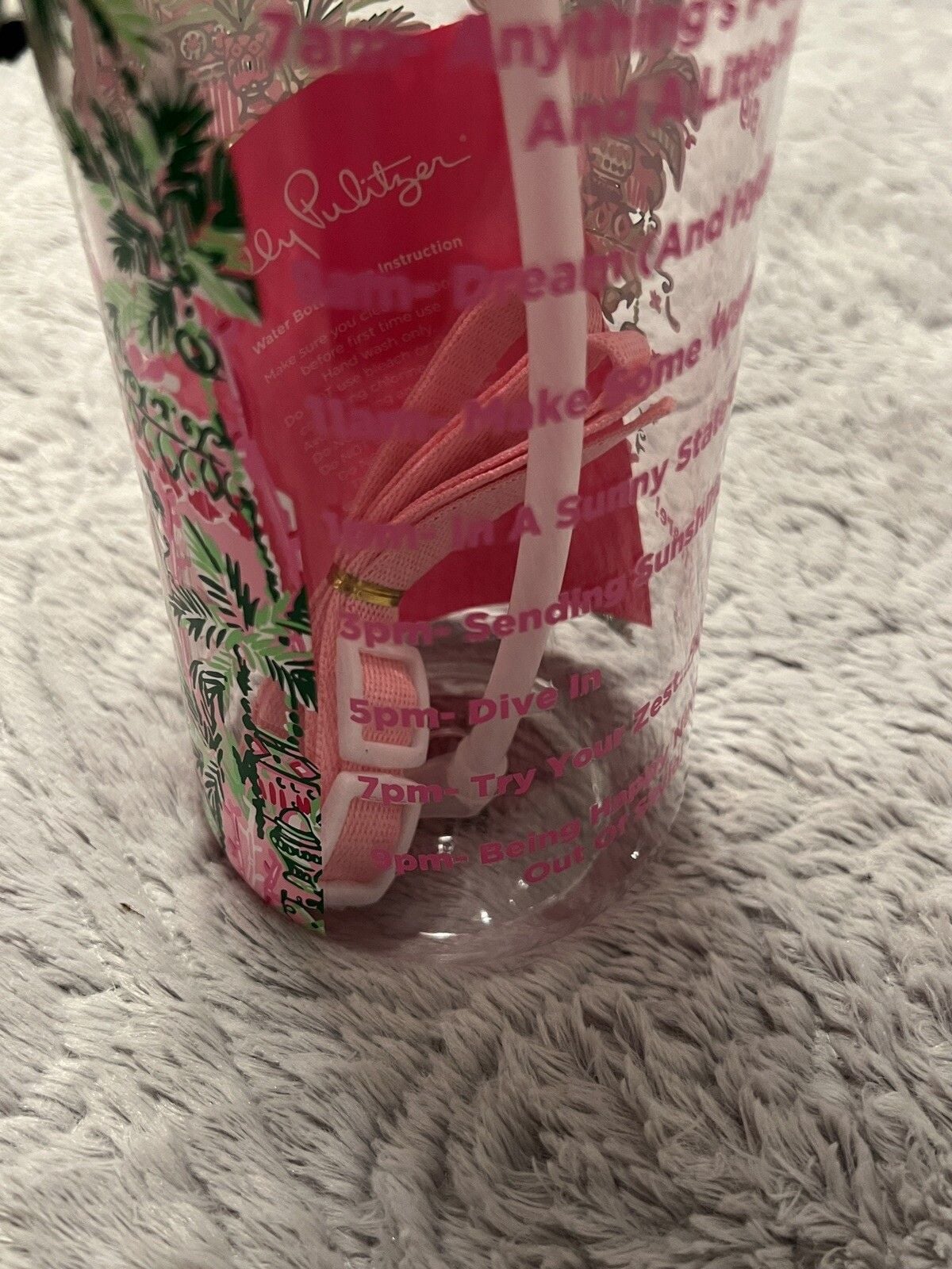 New Lilly Pulitzer GWP Water Sports Drink Bottle Mandevilla Baby Always Worth It 3