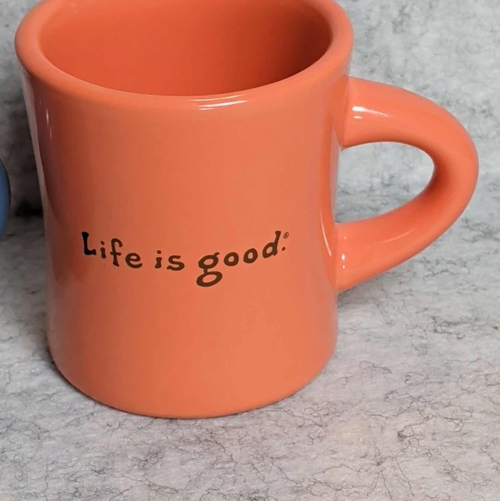 Life is Good Ceramic Coffee Mug Set 12 fl oz 2-Piece Blue Orange Quotes 2