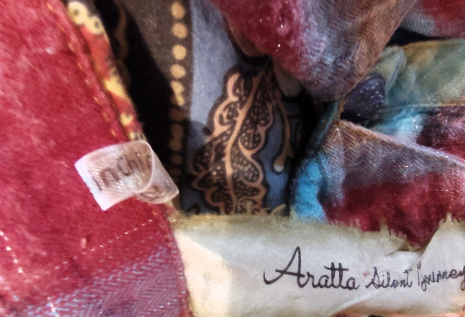 Aratta Pink & Blue Boho Plaid Button Down w Beautiful WaterColor Seascape Sz S 15