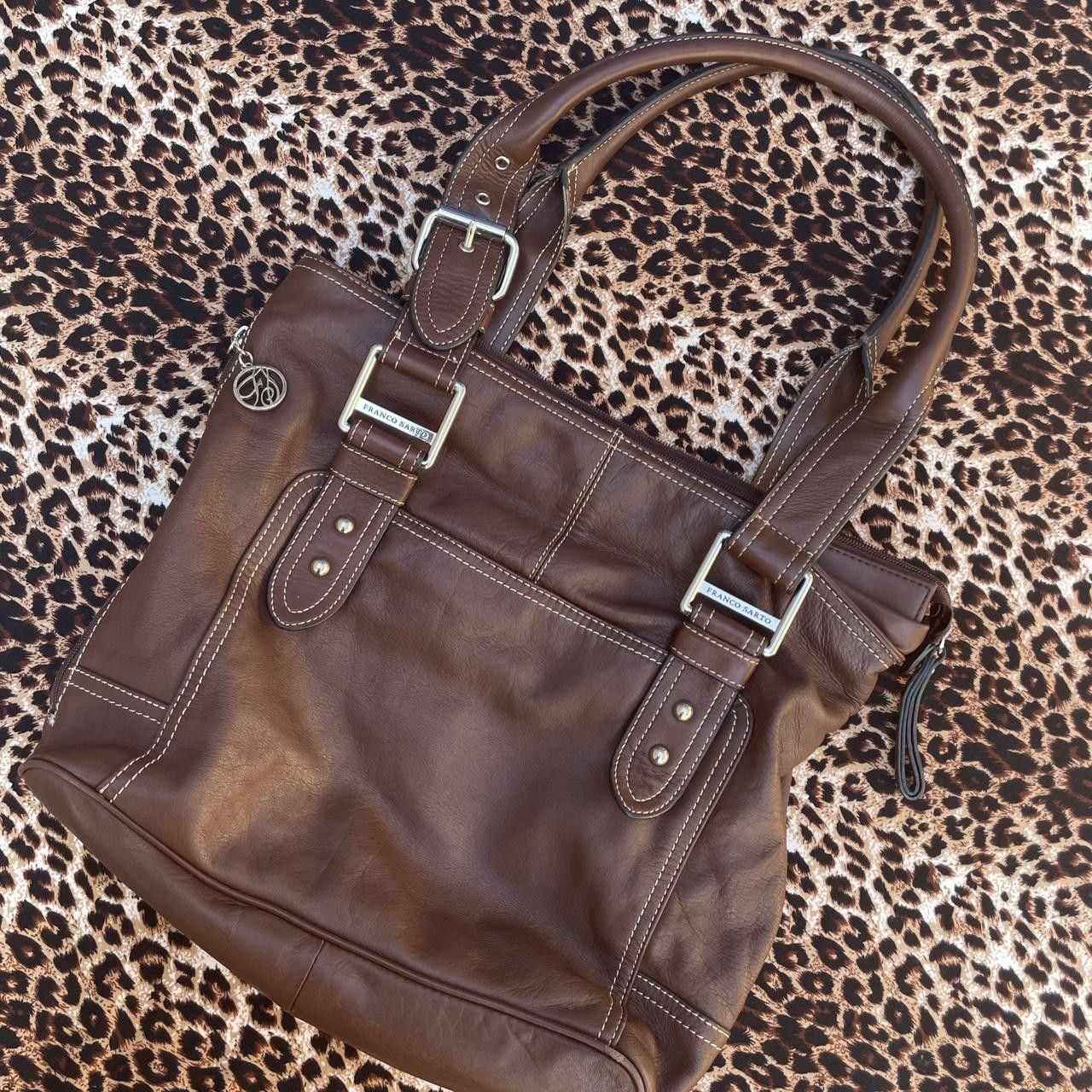 Franco Sarto brown leather handbag 3