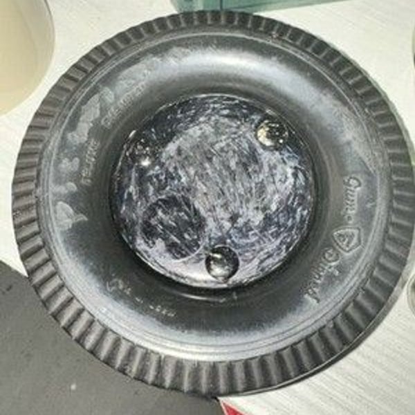 Vintage Firestone Transport 100 tubeless Rubber Tire with Glass Embossed Ashtray