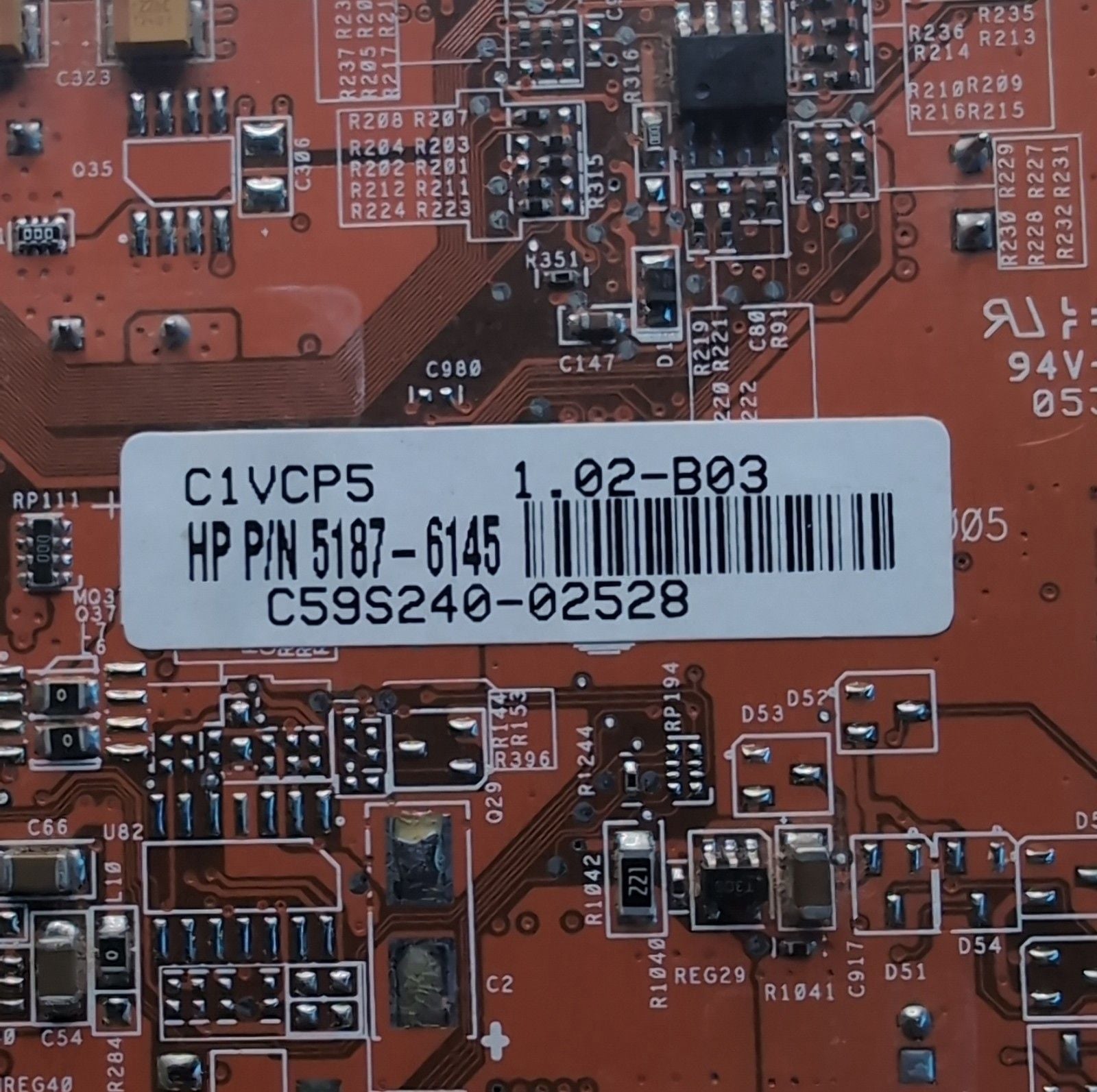 HP 5187-6145 Asus RV370SE/T/128M ATI Radeon X300 SE 128MB PCIe x16 Video Card 6