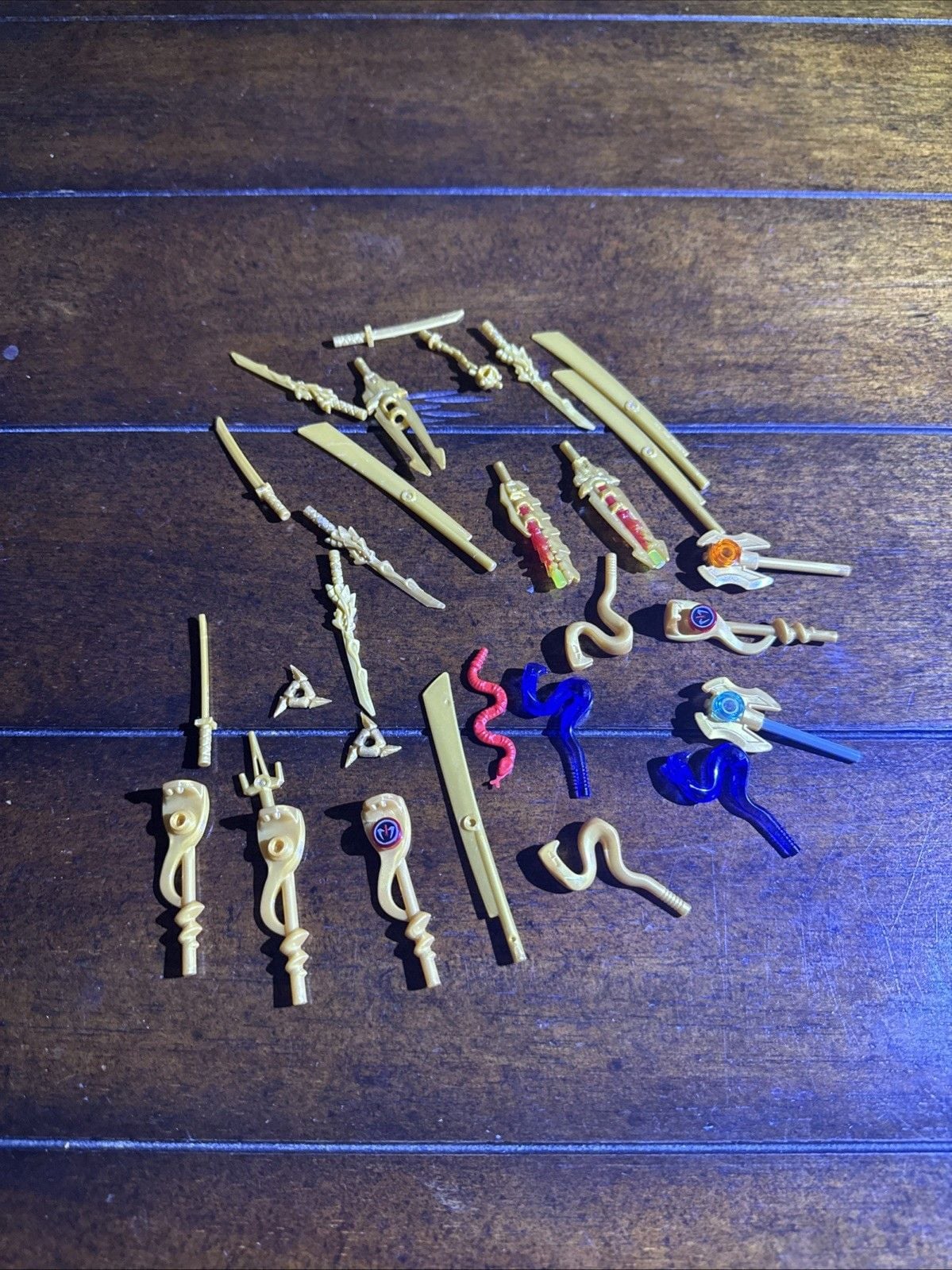 LEGO Ninjago Golden Weapon Accessory Lot - Serpentine Staves Techno Blades Lot 4