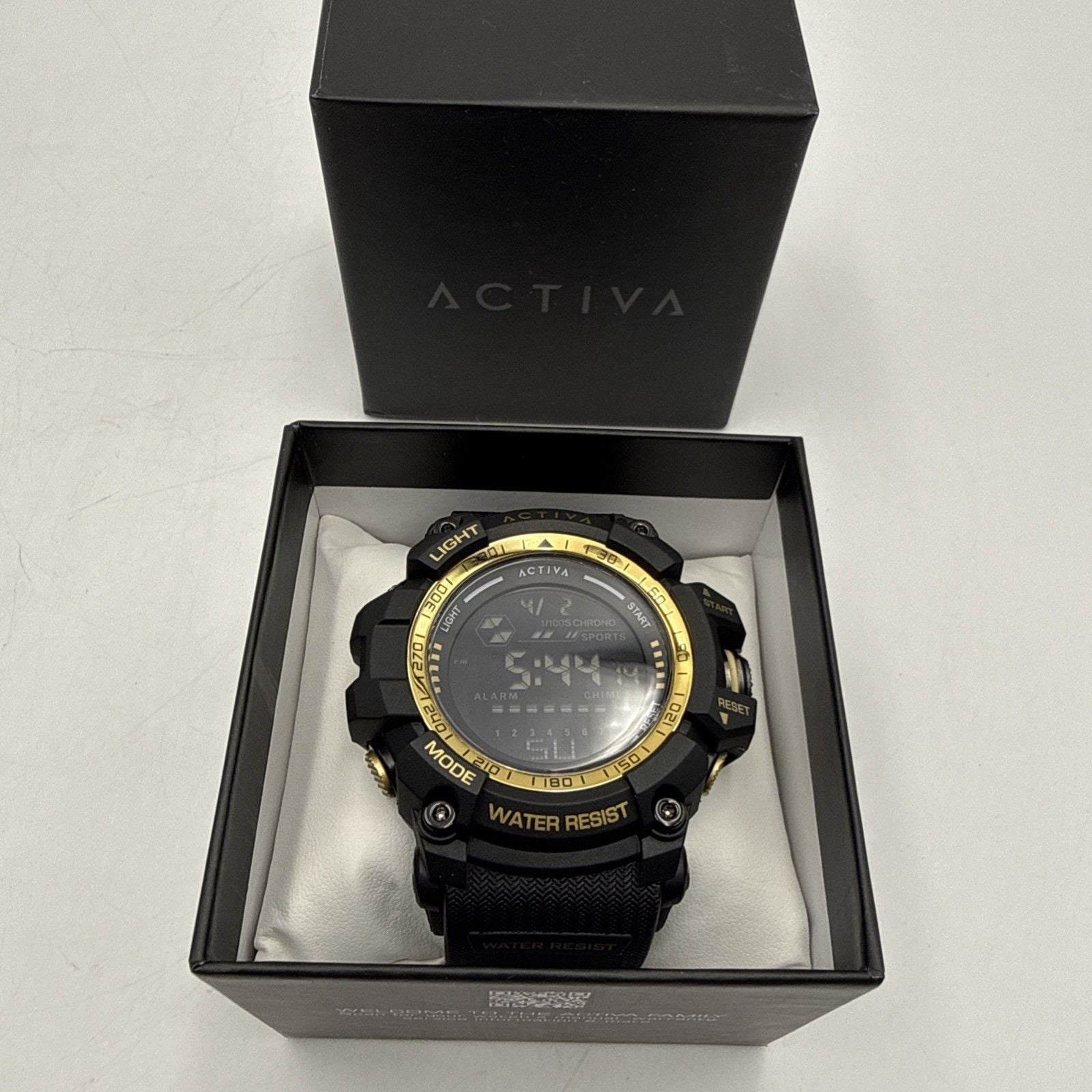 Activa by Invicta ACW8020-004 Men’s Black Gold Digital Sport Watch 56mm NIB 14