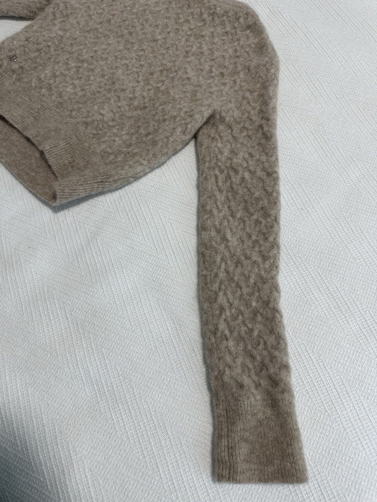 Lululemon Beige Cable-Knit Pullover Alpaca Hair Nylon Women's Size XS 12