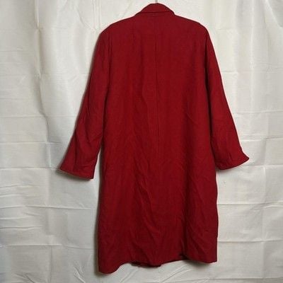 Vintage Billycoat Wool Coat Womens 1X Red Long Overcoat Button Front USA 3