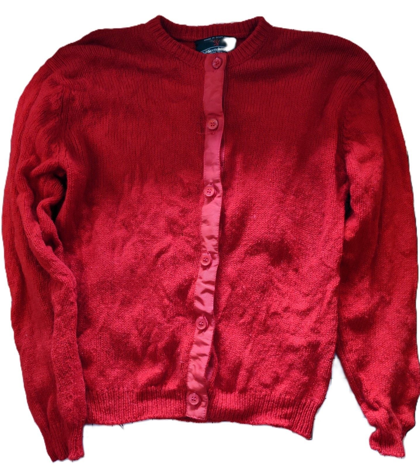 Vintage The Scotch House Kids Pure New Wool Sweater Red Sz10 M Made in Scotland 2