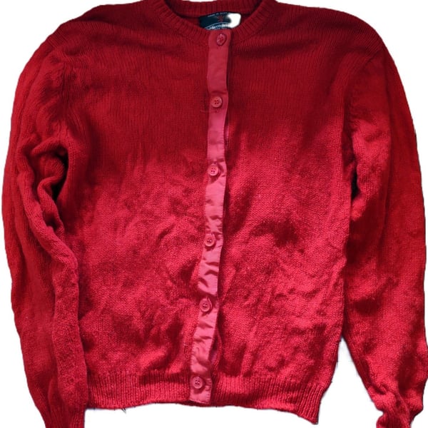 Vintage The Scotch House Kids Pure New Wool Sweater Red Sz10 M Made in Scotland