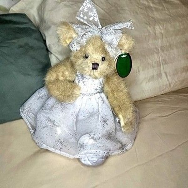 Bearington Collection Clara Beara Musical Nutcracker Suite Bear 14" Silver Dress