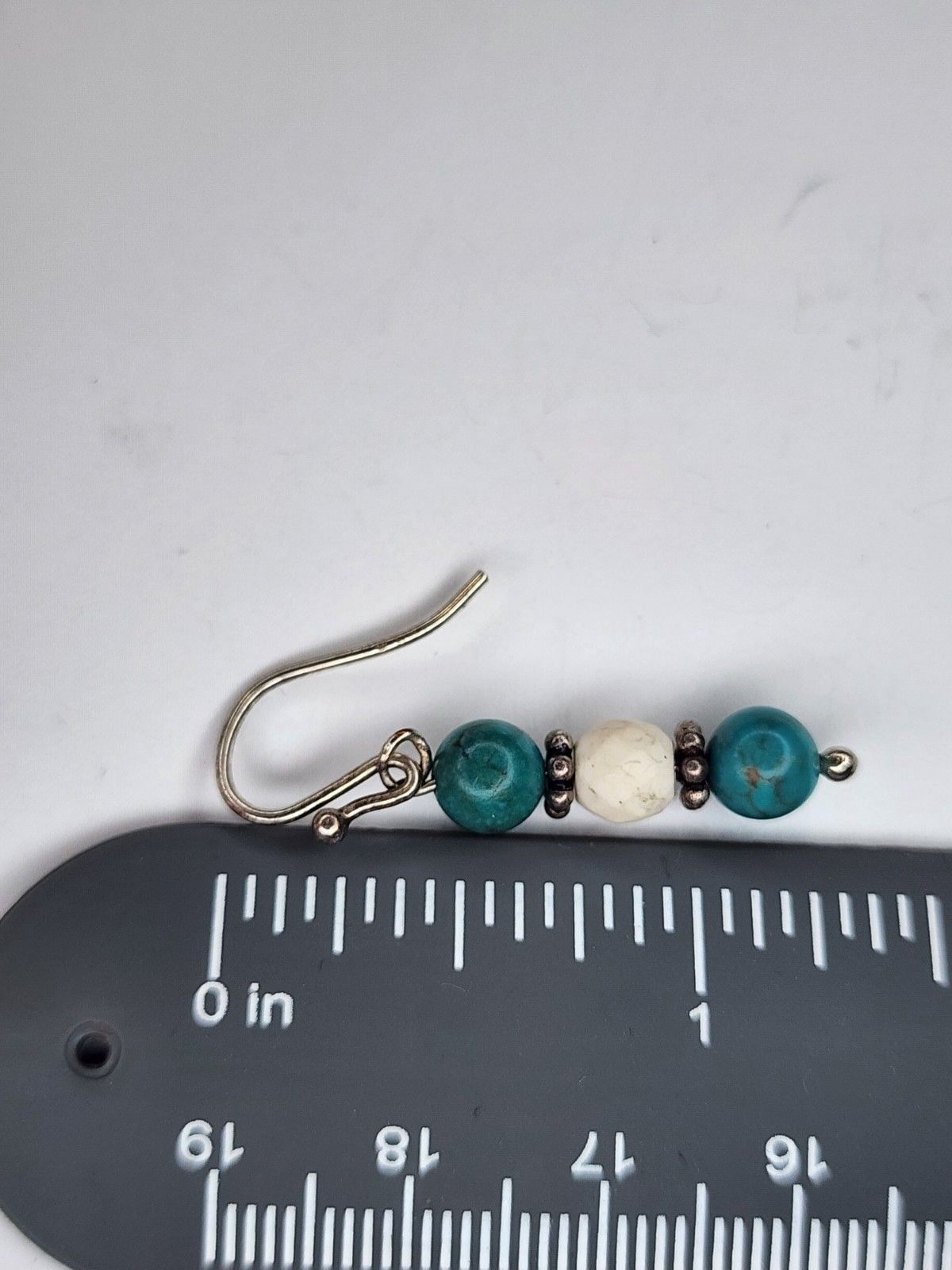 Sterling Silver Buffalo Turquoise , Turquoise Dangle Drop Earrings 5