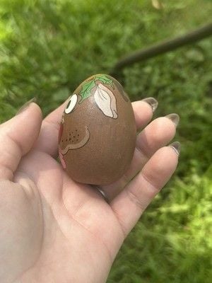 VTG 1990 Handpainted & Artist Signed Santa & Rudolph The Red Nosed Reindeer Eggs 9