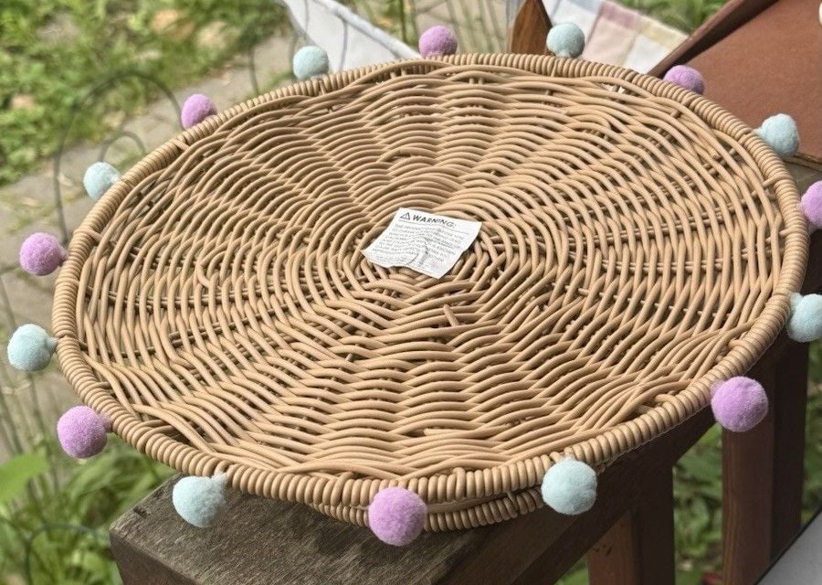 12 in Faux Rattan Cake Cupcake Pedestal Treat Stand Wicker Pastel Wedding,Party 4
