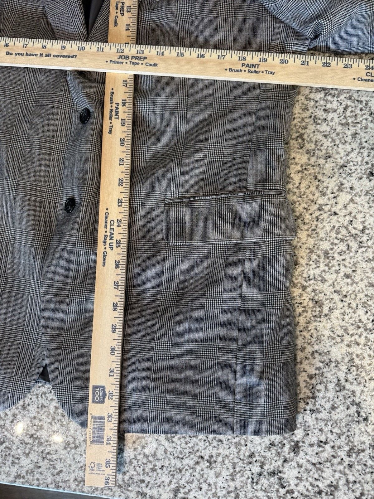 Jos A Bank Mens Gray Plaid 2 Piece Suit 100% Wool 42R 34x30 Signature Collection 7