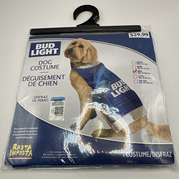 New Rasta Bud Light Alcohol Dog Pet Medium Large Halloween Party Costume M-L
