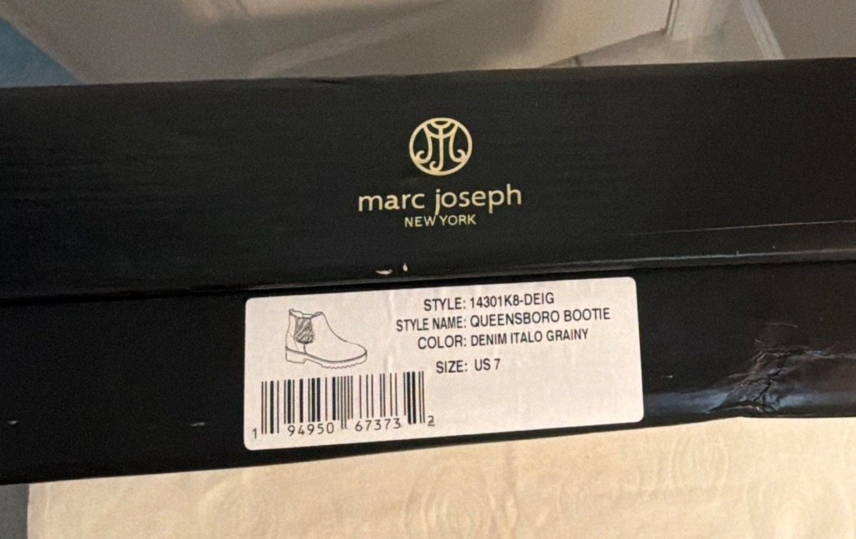 Marc Joseph New York Womens Chelsea Ankle Boots Slip-On Lug Sole Blue/Black 7 5