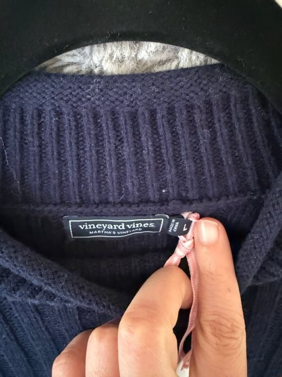 NWT Vineyard Vines Women's Roll Neck Stripe Sweater Dress Size L Merino Wool $248 4