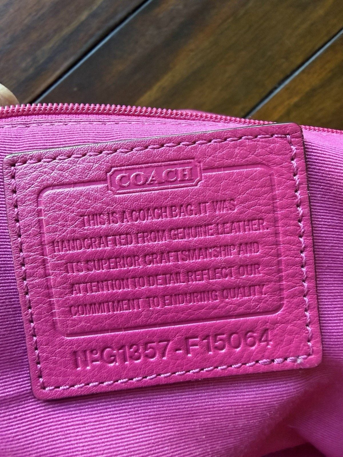 Coach F15064 Pink Leather Duffle Hobo Shoulder Crossbody Bag Y2K Style 11