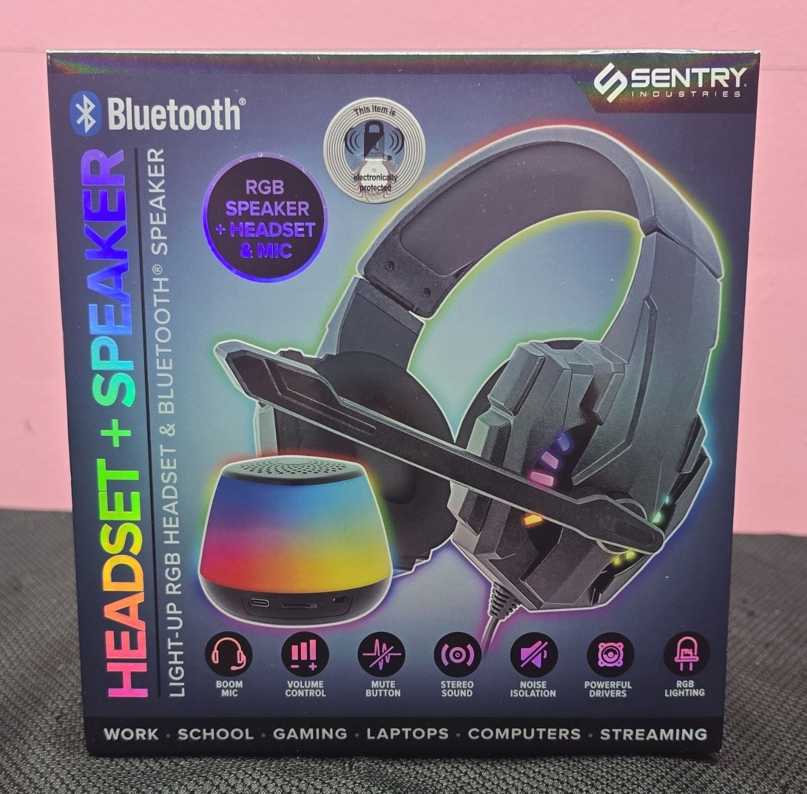 Sentry Industries SP6301 Bluetooth RGB Rechargeable Headset + Speaker 2-Pack 1