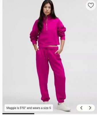 035 Lululemon Scuba Mid-Rise Oversized Jogger Regular RASPBERRY Womens XL NWT 2