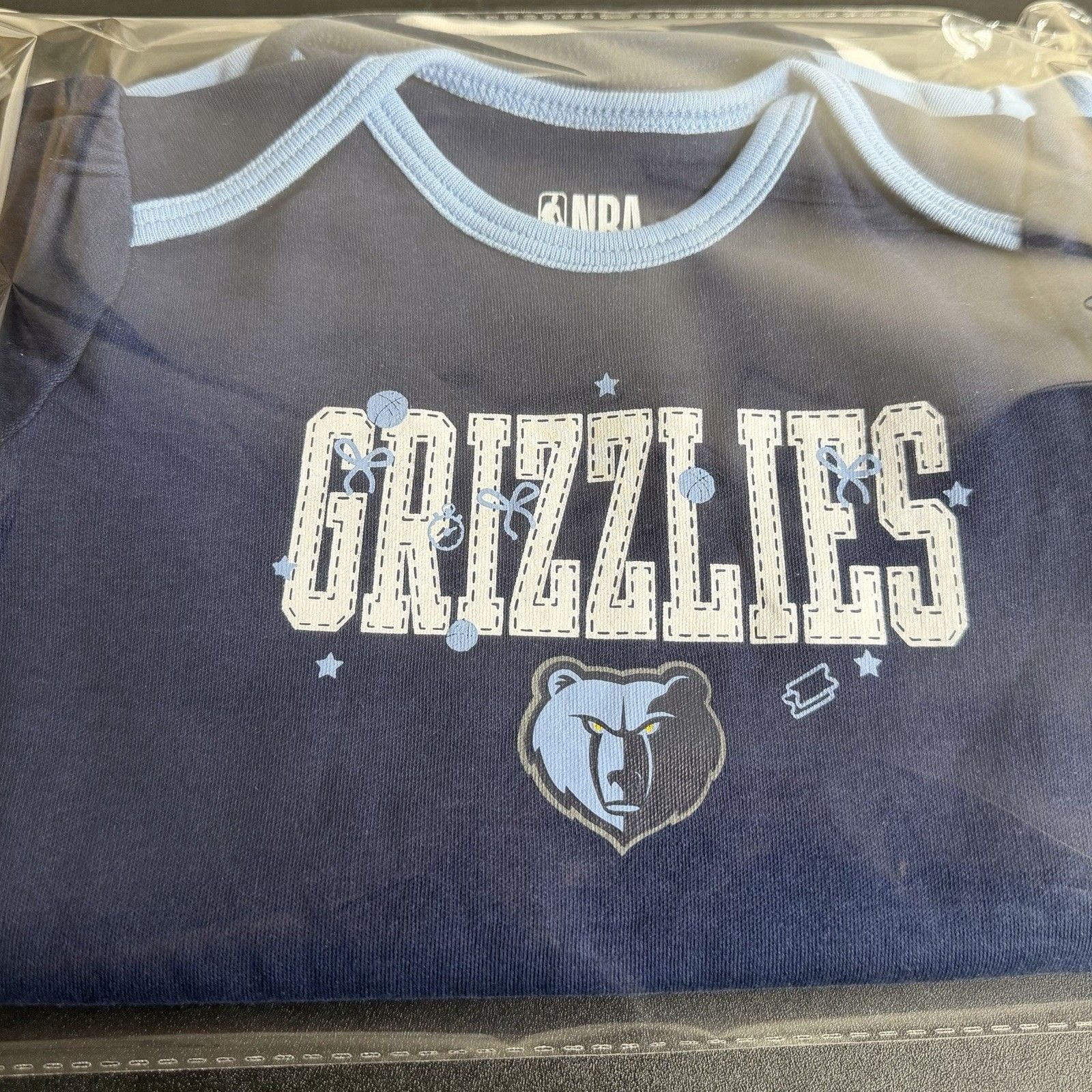 NBA Memphis Grizzlies Baby Bodysuit Shirt Set of 3 Blue/White 18M NWOT 8