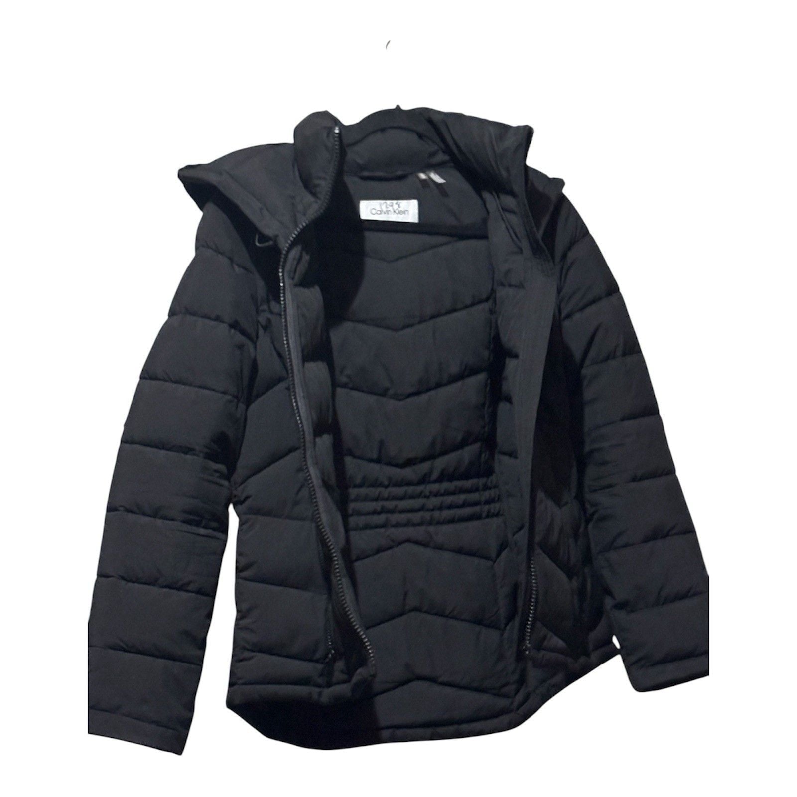 Calvin Klein Performance Womens Black Hooded Puffer Jacket Quilt M 4